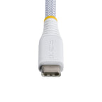 StarTech.com 1m (3ft) White USB-C Charging Cable, 60W (3A) PD, Dual-Layer Braided Nylon/TPE Jacket, Rugged USB C Charging Cord, USB 2.0 Laptop Charger Cable