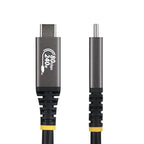 StarTech.com 50cm (1.6ft) USB4 Cable, 80Gbps, USB-IF Certified USB-C Cable, 240W PD, 8K 120Hz/4K 240Hz DP2.1 DP80, TPE Jacket, Thunderbolt 4 Compatible - Black USB-C Cord