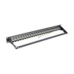 Tripp Lite N254-024-SH-6A 24-Port 1U Rack-Mount STP Shielded Cat6a Feedthrough Patch Panel, RJ45 Ethernet, TAA