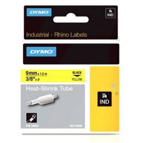 Dymo 18054/S0718290 Heat Shrink Tubes black / yellow 9mm x1,5m for Dymo Rhino 6-12mm/19mm/24mm