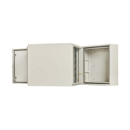 Tripp Lite SRN4G12USDP SmartRack Industrial Enclosure with Lock - NEMA 4, Wall Mount, Metal Construction, Hinged Back, 32 in. Depth, 12U, Gray