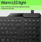HP 400 Backlit Wired Keyboard