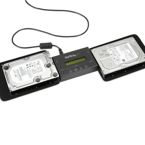 StarTech.com 1:1 Standalone Hard Drive Duplicator & Eraser, SATA HDD / SSD Disk Cloner / Copier / Wiper / Sanitizer, Drive Cloning / Recovery Tool, LCD Display, TAA Compliant - OS Independent