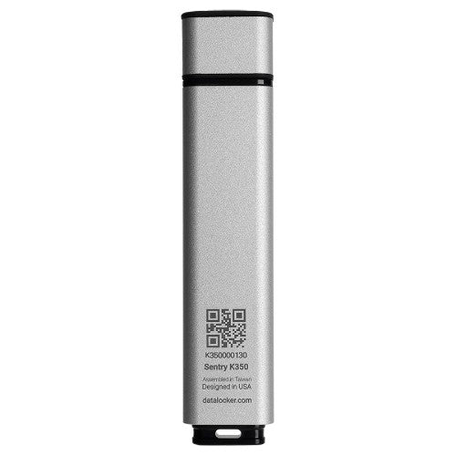 DataLocker Sentry K350 64 GB Encrypted USB Drive, FIPS 140-3 L3, AES 256-bit, MIL-STD-810G, Display with Keypad, USB A Connector compatible with 3.2 Gen 1 & USB 2.0