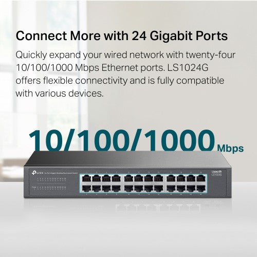 TP-Link LS1024G network switch Unmanaged Gigabit Ethernet (10/100/1000) Black
