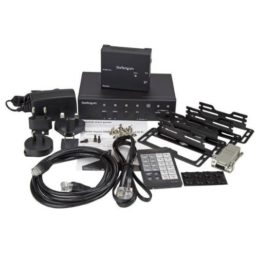 StarTech.com Multi-Input HDBaseT Extender with Built-in Switch - DisplayPort, VGA and HDMI Over CAT5e or CAT6 - Up to 4K - TAA