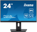iiyama ProLite 24” QHD IPS technology panel with USB hub, 100Hz refresh rate and height adjustable stand