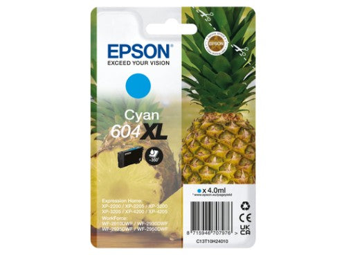 Epson C13T10H24010/604XL Ink cartridge cyan high-capacity, 350 pages 4ml for Epson XP 2200
