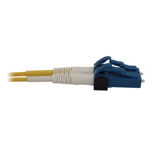 Tripp Lite N370X-05M 400G Duplex Singlemode 9/125 OS2 Switchable Fiber Optic Cable (LC/UPC M/M), LSZH, Yellow, 5 m (16.8 ft.)
