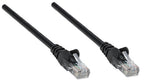 Intellinet Network Patch Cable, Cat5e, 1m, Black, CCA, U/UTP, PVC, RJ45, Gold Plated Contacts, Snagless, Booted, Lifetime Warranty