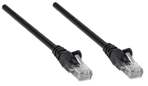 Intellinet Network Patch Cable, Cat5e, 1m, Black, CCA, U/UTP, PVC, RJ45, Gold Plated Contacts, Snagless, Booted, Lifetime Warranty