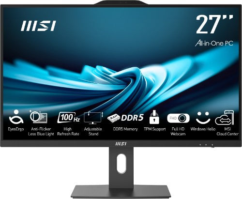 MSI Pro AP272P 14M Intel Core i7 14700 All in One PC Barebone, (NO RAM, NO Storage, NO OS), 27 Inch IPS Screen/UHD Graphics/Type-C/USB/LAN/HDMI/DP/WiFi 6E/BT 5.3/VESA