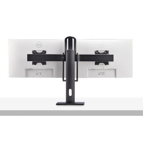 StarTech.com Crossbar Dual Monitor Desk Stand For Double 27-inch Screens, VESA Mount 75x75/100x100, Toolless Height Adjustment, Up To 13.2lb (6kg) Per Display