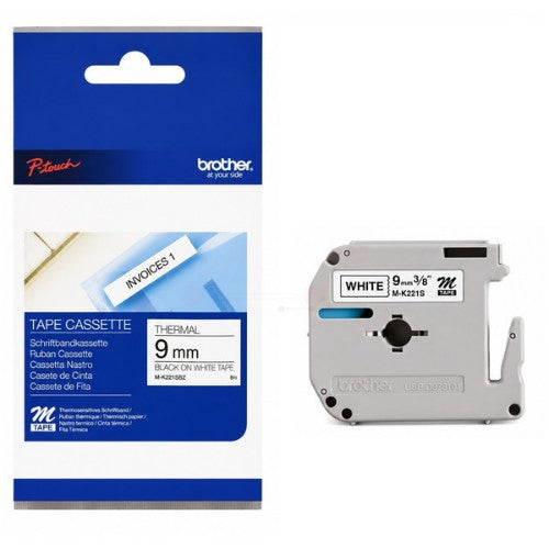 Brother MK-221SBZ DirectLabel black on white 9mm x 4m for Brother P-Touch M 9-12mm