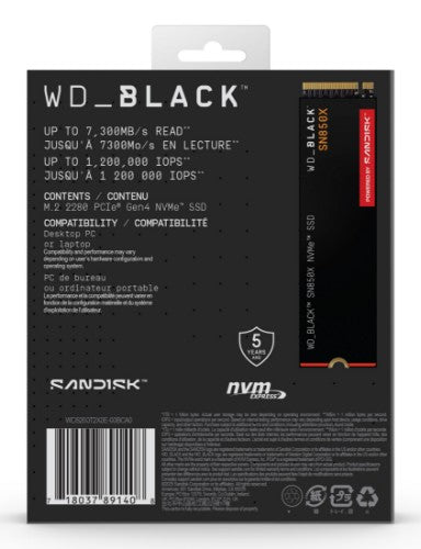 Western Digital Black WD_BLACK™ SN850X NVMe™ SSD POWERED BY SANDISK 2 TB