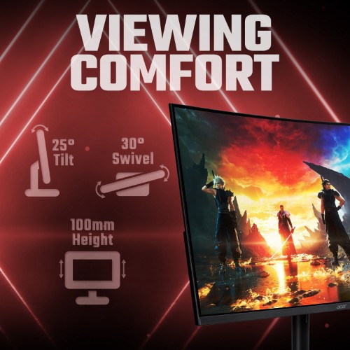 Acer NITRO XZ2 Nitro XZ322QUV3 curved gaming monitor - 31.5", 1500R, Quad HD, 180Hz, 1ms, FreeSync, DisplayHDR 400, HDMI & DP