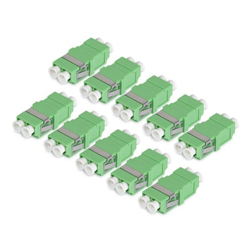 StarTech.com LC to LC Coupler 10 Pack, OS2 Single Mode SC Footprint LC Fiber Optic Coupler without Flange, LC/APC Duplex Adapter