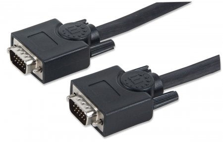 Manhattan VGA Monitor Cable, 30m, Black, Male to Male, HD15, Cable of higher SVGA Specification (fully compatible), Fully Shielded, Lifetime Warranty