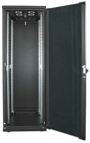 Intellinet 19" Network Cabinet - Free Standing, 26U, 600x800mm (width x depth), Black, Flatpack, Max 1500kg, Multi-Point Door Lock, One Lock Per Side Panel, Usable Depth 123 to 573mm, IP20 rated, Rack, Steel