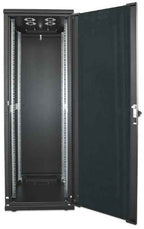 Intellinet 19" Network Cabinet - Free Standing, 22U, 600x800mm (width x depth), Black, Flatpack, Max 1500kg, Multi-Point Door Lock, One Lock Per Side Panel, Usable Depth 123 to 573mm, IP20 rated, Rack, Steel