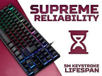 Acer Nitro Gaming Keyboard, NKW120, TKL 80%, Mechanical Key Switch, 3-Zone RGB, USB Standard, Black