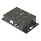 StarTech.com 2 Port Industrial Wall Mountable USB to Serial Adapter Hub with DIN Rail Clips - TAA