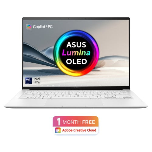 ASUS Zenbook S 14 UX5406SA-PZ301W Copilot+ PC Intel Core Ultra 9 288V Laptop 35.6 cm (14") Touchscreen 3K 32 GB LPDDR5x-SDRAM 1 TB SSD Wi-Fi 7 (802.11be) Windows 11 Home White