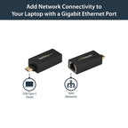 StarTech.com USB C to Gigabit Ethernet Adapter - 1Gbps NIC USB 3.0/USB 3.1 Type C Network Adapter - 1GbE USB-C to RJ45/LAN Port Thunderbolt 3 Compatible Windows MacBook Pro Chromebook