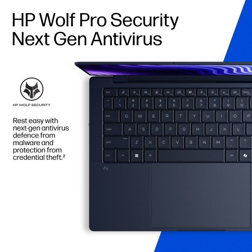HP EliteBook X G2q 14 inch Notebook Next Gen AI PC Wolf Pro Security Edition Copilot+ PC Laptop 35.6 cm (14") 3K 32 GB LPDDR5x-SDRAM 512 GB SSD Wi-Fi 7 (802.11be) Windows 11 Pro Blue