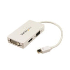 StarTech.com Travel A/V Adapter: 3-in-1 Mini DisplayPort to VGA DVI or HDMI Converter - White