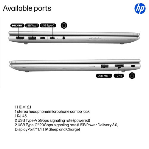 HP ProBook 4 G1i AI Wolf Pro Security Edition Intel Core Ultra 7 255H Laptop 35.6 cm (14") WUXGA 32 GB DDR5-SDRAM 1 TB SSD Wi-Fi 7 (802.11be) Windows 11 Pro AI PC Silver