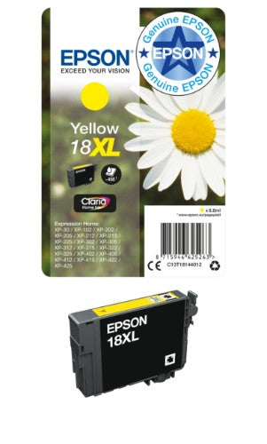 Epson C13T18144012/18XL Ink cartridge yellow high-capacity, 450 pages 6.6ml for Epson XP 30