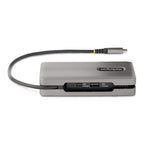 StarTech.com USB-C Multiport Adapter - 4K 60Hz HDMI/DP - 3-Port USB Hub - 100W Power Delivery Pass-Through - GbE - Travel Mini Docking Station w/ Charging - 1ft/30cm Wrap-Around Cable