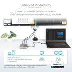 StarTech.com USB C Docking Station, Dual 4K 60Hz HDMI compatible with MacBook Pro (M1/M2/M3/M4) and Windows, USB-A/USB-C 10Gbps Hub, 100W Power Delivery, GbE, SD, 22in/56cm Cable
