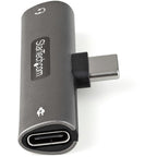 StarTech.com USB C Audio & Charge Adapter - USB-C Audio Adapter w/ 3.5mm TRRS Headphone/Headset Jack and 60W USB Type-C Power Delivery Pass-through Charger - For USB-C Phone/Tablet/Laptop