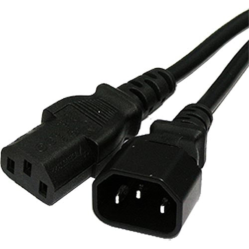 5m IEC C14 - IEC C13 Black PVC 1.0mm Power Leads