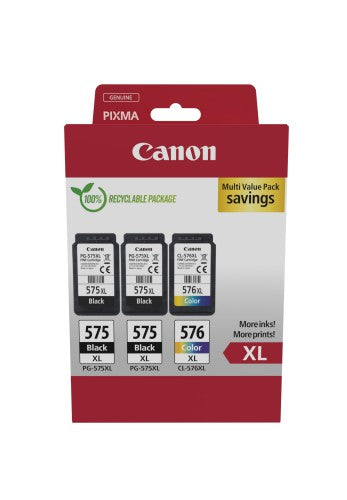 Canon 5437C004/PG-575XL+CL-576XL Printhead cartridge multi pack 2x black +1x color high-capacity Pack=3 for Canon Pixma TS 3550 i