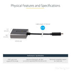 StarTech.com USB C to DVI Adapter - 1920x1200p USB-C to DVI-D Adapter Dongle - USB Type C to DVI Display/Monitor - Video Converter - Thunderbolt 3 Compatible - 12" Long Attached Cable - Upgraded Version of CDP2DVI