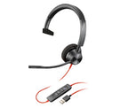 HP Poly Blackwire 3310 Microsoft Teams Certified Headset +USB-C/A Adapter TAA
