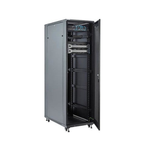 StarTech.com 4-Post 42U Server Rack Cabinet, 19" Data Rack Cabinet for Computer / AV / IT Equipment mount, Rack Server Enclosure with Casters, Full Size Industrial Network Storage