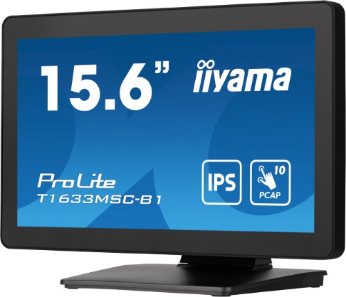 iiyama ProLite 15.6" PCAP 10 points multi-touch monitor with edge-to-edge glass and IPS panel technology