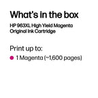 HP 3JA28AE/963XL Ink cartridge magenta high-capacity, 1.6K pages 23.25ml for HP OJ Pro 9010/e/9020/9020 e
