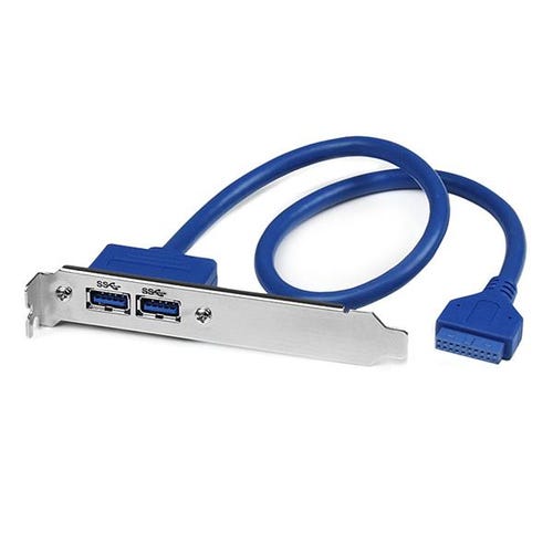 StarTech.com 2 Port USB 3.0 (5Gbps) A Female Slot Plate Adapter
