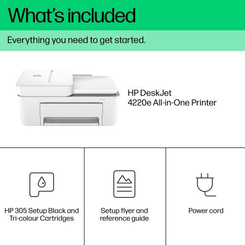HP DeskJet 4220e Wireless All-in-One Color Printer, Instant Ink; Copier, Scanner