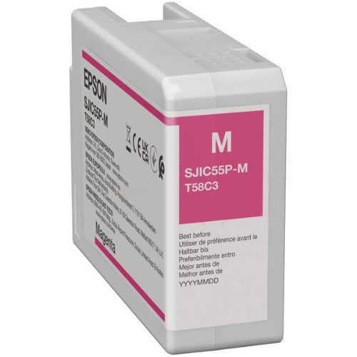 Epson C13T58C340/SJI-C-55-M Ink cartridge magenta 80ml for Epson ColorWorks D 6000