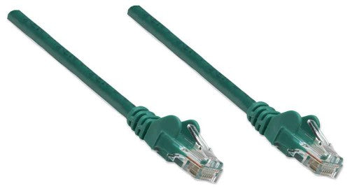 Intellinet Network Patch Cable, Cat5e, 1m, Green, CCA, U/UTP, PVC, RJ45, Gold Plated Contacts, Snagless, Booted, Lifetime Warranty