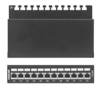 Intellinet Patch Panel, Cat6a, FTP, 12-Port, Desktop, Shielded, 90° Top-Entry Punch Down Blocks, Black