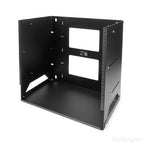 StarTech.com 2-Post 8U Open Frame Wall Mount Network Rack with Built-in Shelf, Wall Mount Data Rack with Adjustable Depth for AV / Computer / IT Equipment, Small Wall-Mount Server Rack - TAA Compliant