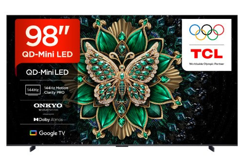 TCL C6K -UK 98 inch Premium QD-Mini LED 144Hz 4K HDR High Brightness Dolby Atmos Smart Google TV