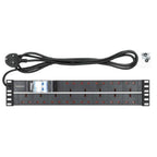 Intellinet 19" 2U PDU 15-way UK, With 2P air breaker, Rackmount, Power Distribution Unit, UK 3-pin outlets, 3m power cord, output